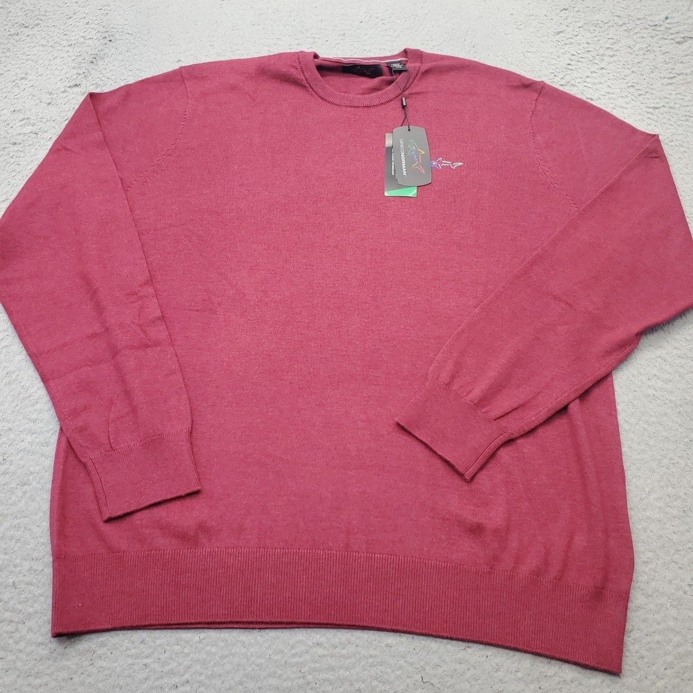 Greg Norman Sweater Mens L Burgundy Thermolite Long Sleeve Crew Neck Pullover